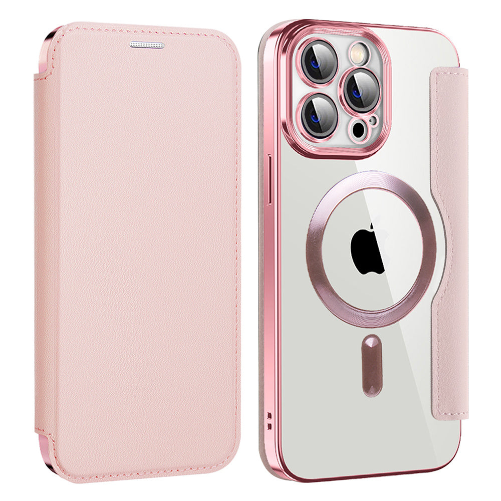 Θήκη MagSafe για Apple iPhone 14 Pro Max, Techsuit, SmartMag Book, Ροζ