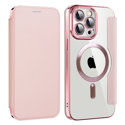 Θήκη MagSafe για Apple iPhone 14 Pro Max, Techsuit, SmartMag Book, Ροζ