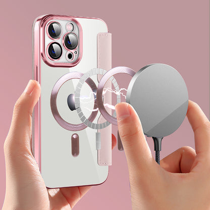 Θήκη MagSafe για Apple iPhone 14 Pro Max, Techsuit, SmartMag Book, Ροζ