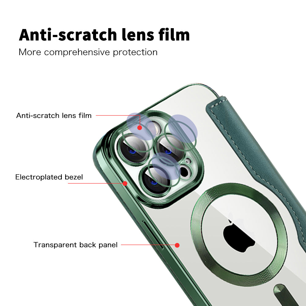 Θήκη MagSafe για Apple iPhone 14 Pro Max, Techsuit, SmartMag Book, Πράσινο
