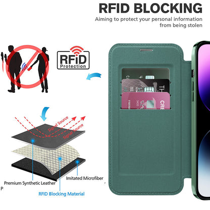 Θήκη MagSafe για Apple iPhone 14 Pro Max, Techsuit, SmartMag Book, Πράσινο