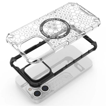 MagSafe Case for Apple iPhone 14 Pro, Techsuit, HoneyComb Shield, White