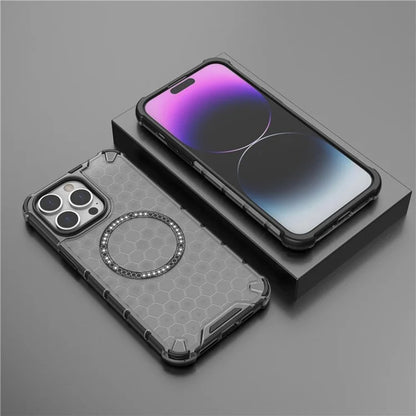 MagSafe Case for Apple iPhone 14 Pro, Techsuit, HoneyComb Shield, White