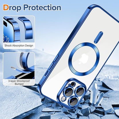 Θήκη MagSafe για Apple iPhone 14 Pro, Techsuit, Luxury Crystal, Σκούρο Μπλε