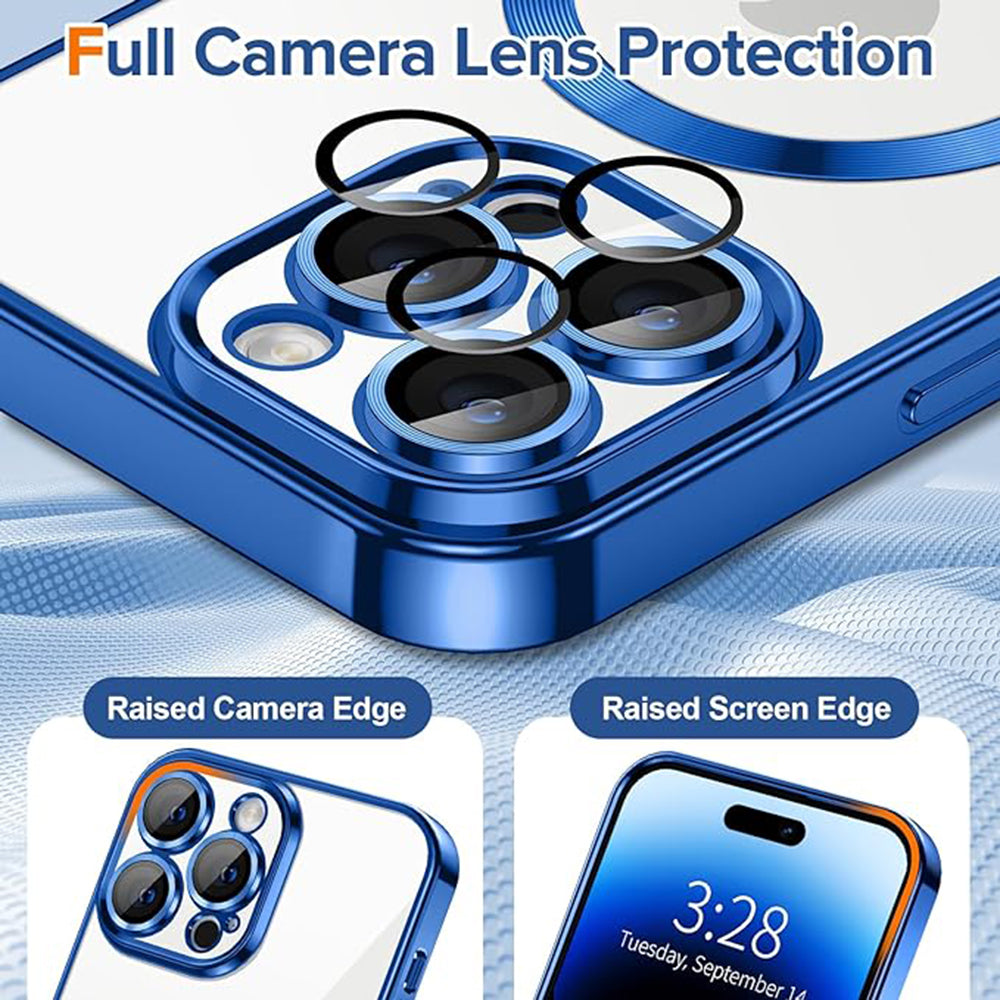 Θήκη MagSafe για Apple iPhone 14 Pro, Techsuit, Luxury Crystal, Σκούρο Μπλε