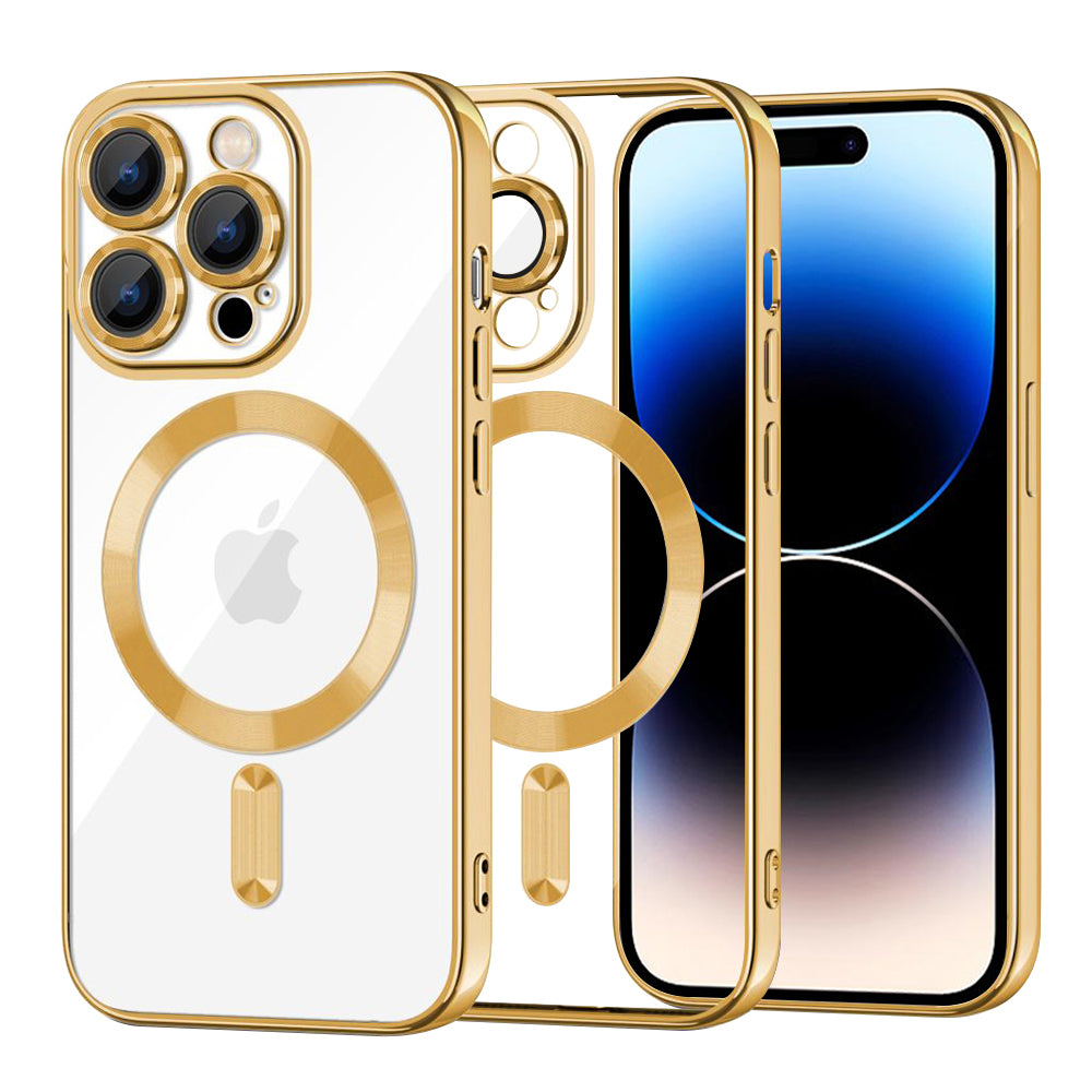 Θήκη MagSafe για Apple iPhone 14 Pro, Techsuit, Luxury Crystal, Χρυσή