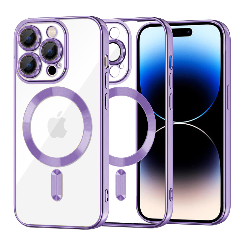 Θήκη MagSafe για Apple iPhone 14 Pro, Techsuit, Luxury Crystal, Ανοιχτό Μωβ