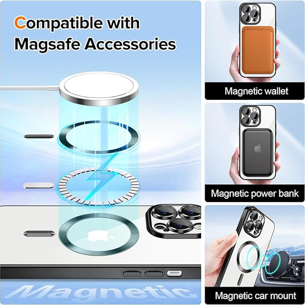 Θήκη MagSafe για Apple iPhone 14 Pro, Techsuit, Luxury Crystal, Μαύρο