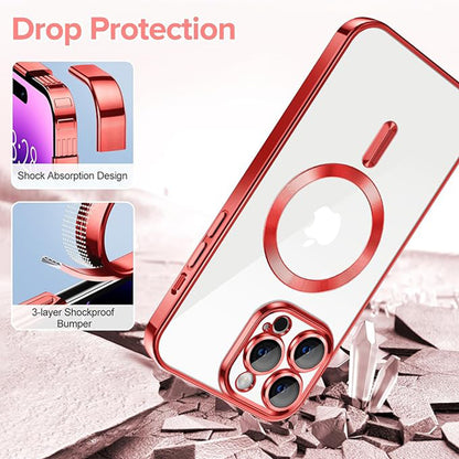 Θήκη MagSafe για Apple iPhone 14 Pro, Techsuit, Luxury Crystal, Κόκκινο