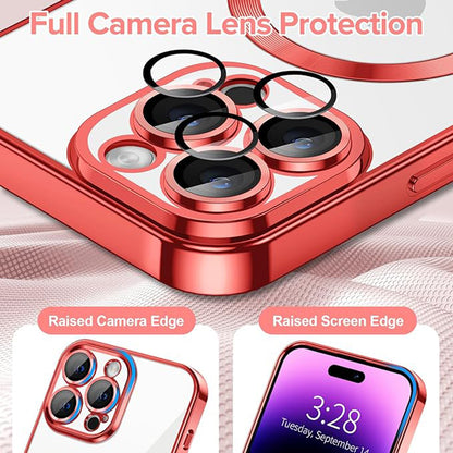 Θήκη MagSafe για Apple iPhone 14 Pro, Techsuit, Luxury Crystal, Κόκκινο
