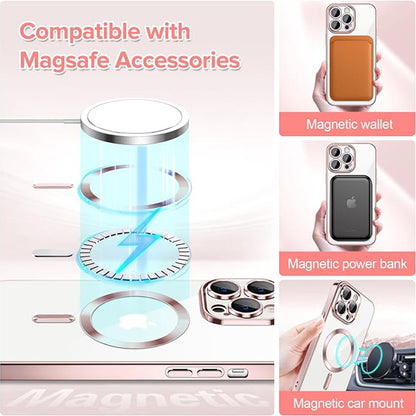 Θήκη MagSafe για Apple iPhone 14 Pro, Techsuit, Luxury Crystal, Ροζ