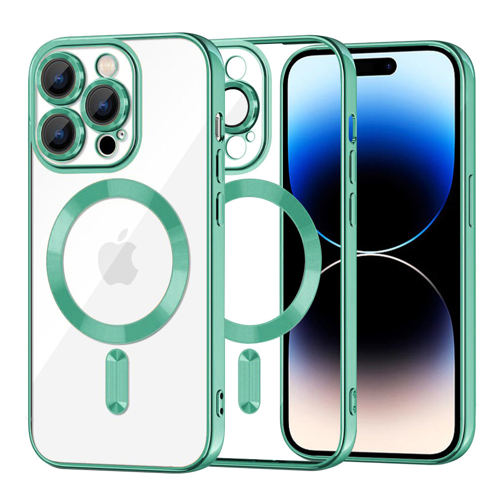 Θήκη MagSafe για Apple iPhone 14 Pro, Techsuit, Luxury Crystal, Ανοιχτό Πράσινο