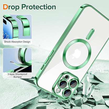 Θήκη MagSafe για Apple iPhone 14 Pro, Techsuit, Luxury Crystal, Ανοιχτό Πράσινο