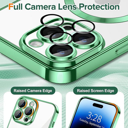 Θήκη MagSafe για Apple iPhone 14 Pro, Techsuit, Luxury Crystal, Ανοιχτό Πράσινο