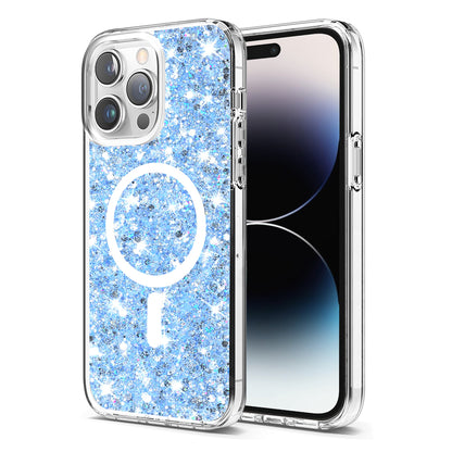 Θήκη MagSafe για Apple iPhone 14 Pro, Techsuit, Sparkly Glitter, Μπλε