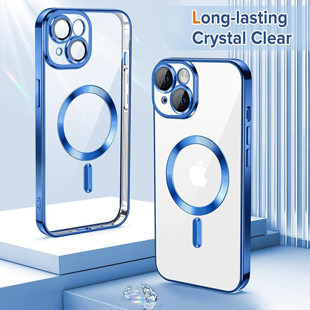Θήκη MagSafe για Apple iPhone 14, Techsuit, Luxury Crystal, Σκούρο Μπλε