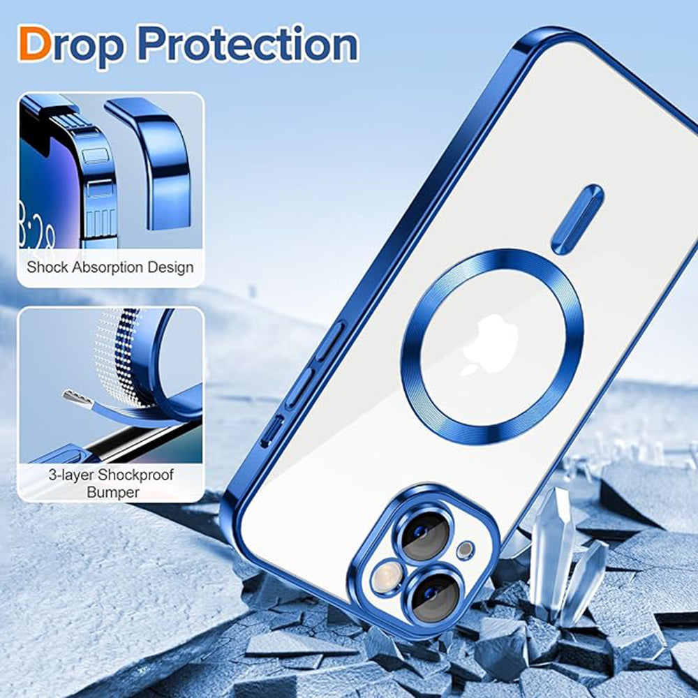 Θήκη MagSafe για Apple iPhone 14, Techsuit, Luxury Crystal, Σκούρο Μπλε