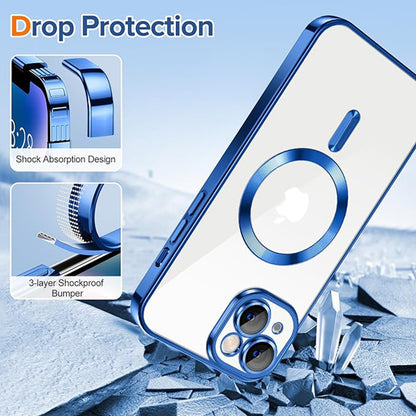 Θήκη MagSafe για Apple iPhone 14, Techsuit, Luxury Crystal, Σκούρο Μπλε
