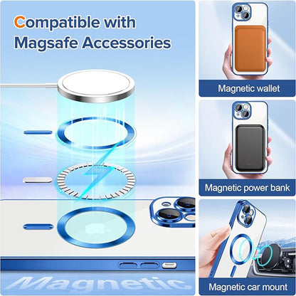 Θήκη MagSafe για Apple iPhone 14, Techsuit, Luxury Crystal, Σκούρο Μπλε