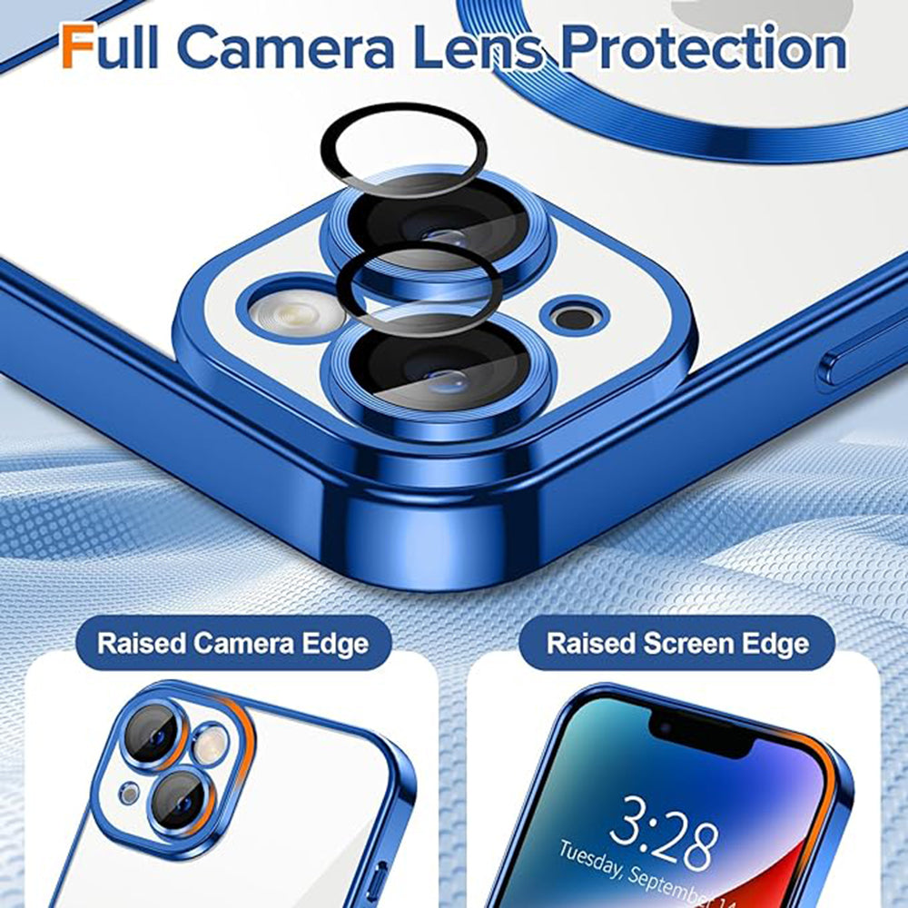 Θήκη MagSafe για Apple iPhone 14, Techsuit, Luxury Crystal, Σκούρο Μπλε