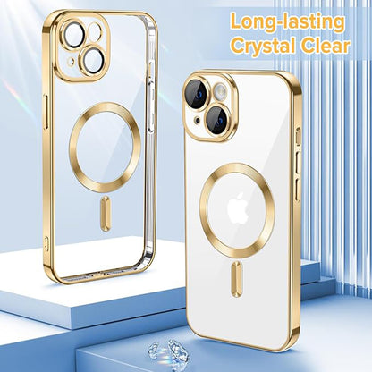 Θήκη MagSafe για Apple iPhone 14, Techsuit, Luxury Crystal, Χρυσή