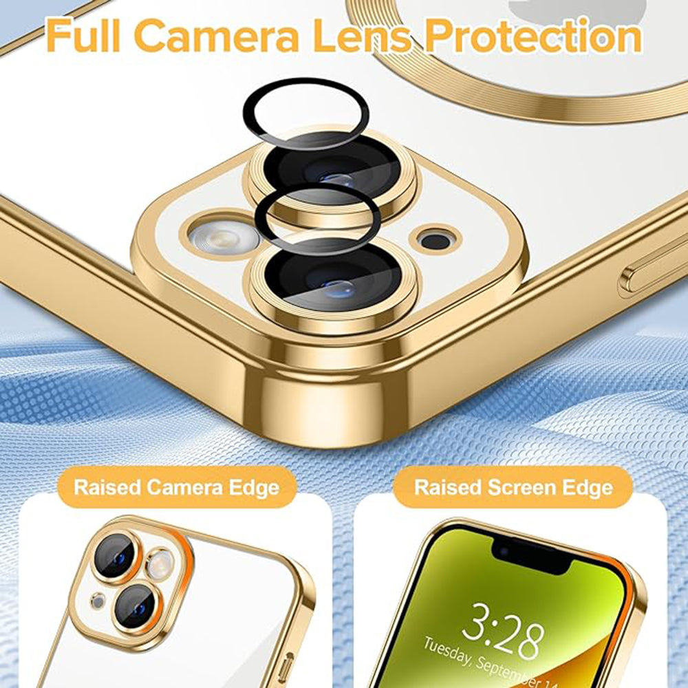 Θήκη MagSafe για Apple iPhone 14, Techsuit, Luxury Crystal, Χρυσή
