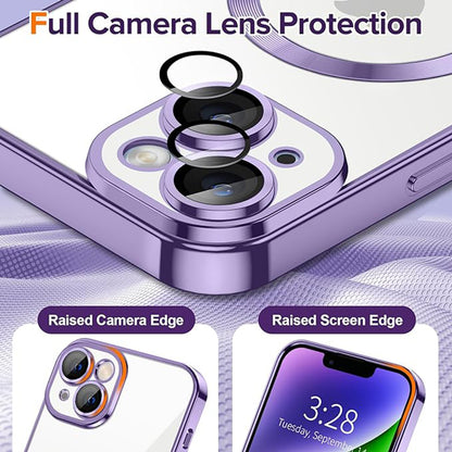 MagSafe Case for Apple iPhone 14, Techsuit, Luxury Crystal, Light Purple