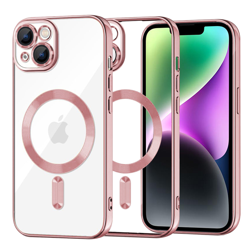 MagSafe Case for Apple iPhone 14, Techsuit, Luxury Crystal, Pink