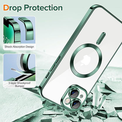 Θήκη MagSafe για Apple iPhone 14, Techsuit, Luxury Crystal, Σκούρο Πράσινο