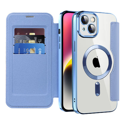 Θήκη MagSafe για Apple iPhone 14, Techsuit, SmartMag Book, Μπλε