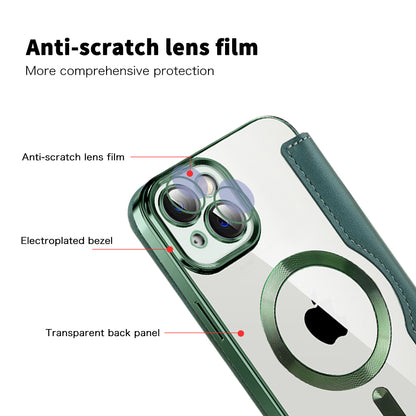 Θήκη MagSafe για Apple iPhone 14, Techsuit, SmartMag Book, Πράσινο