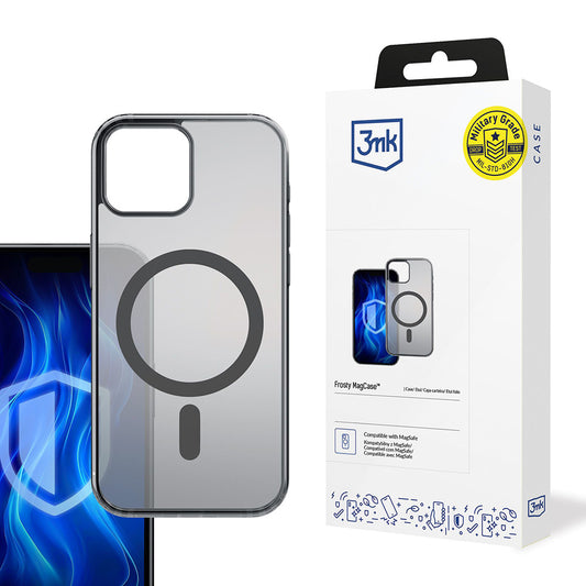 Θήκη MagSafe για Apple iPhone 15, 3MK, Frosty MagCase, Μαύρη Σατινέ