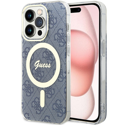 Θήκη MagSafe για Apple iPhone 15, Guess, IML 4G, Μπλε