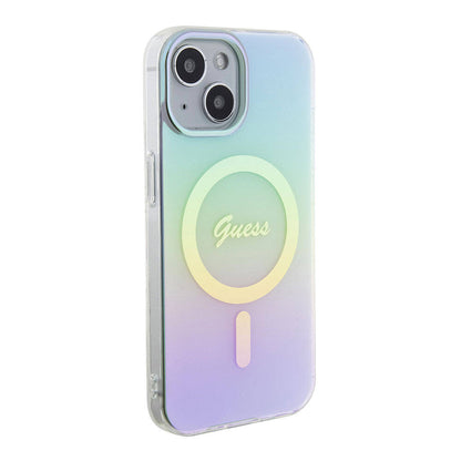 Θήκη MagSafe για Apple iPhone 15, Guess, IML Iridescent, Τυρκουάζ