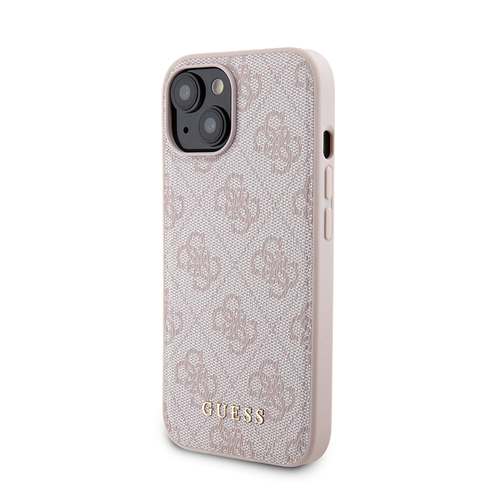 Θήκη MagSafe για Apple iPhone 15, Guess, Powerbank 4G Metal Logo, Ροζ