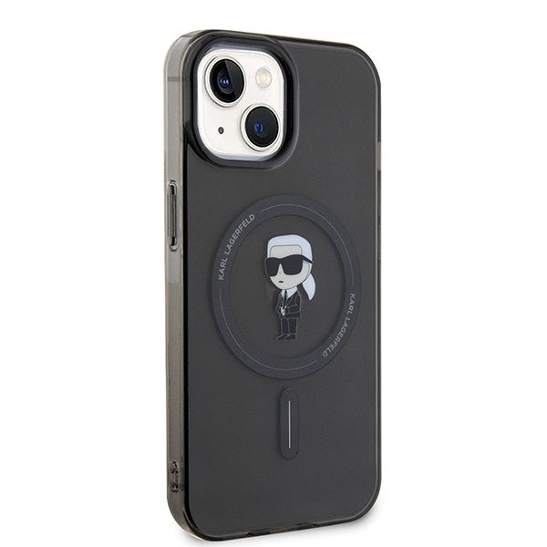 Θήκη MagSafe για Apple iPhone 15, Karl Lagerfeld, IML Ikonik Karl, Μαύρη