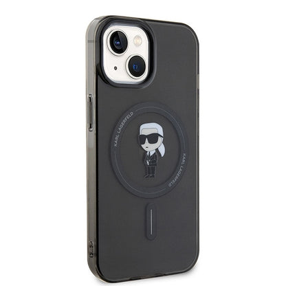Θήκη MagSafe για Apple iPhone 15, Karl Lagerfeld, IML Ikonik Karl, Μαύρη