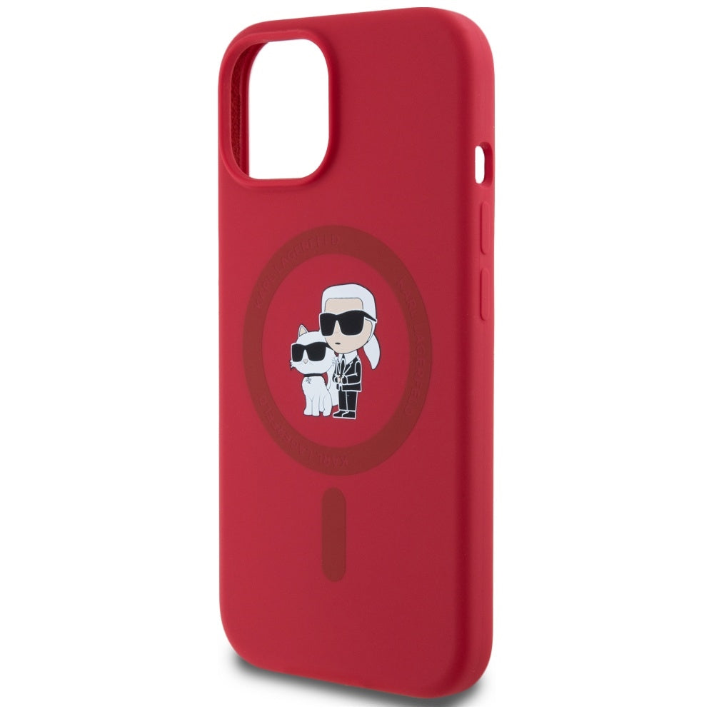 MagSafe Case for Apple iPhone 15, Karl Lagerfeld, Silicone Karl & Choupette, Rosie