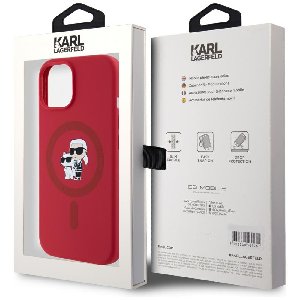 MagSafe Case for Apple iPhone 15, Karl Lagerfeld, Silicone Karl & Choupette, Rosie