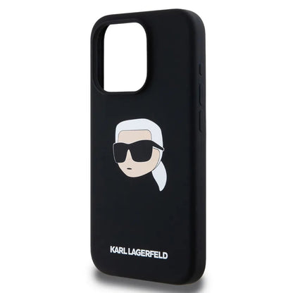 Θήκη MagSafe για Apple iPhone 15, Karl Lagerfeld, Silicone Karl's Head, Μαύρη
