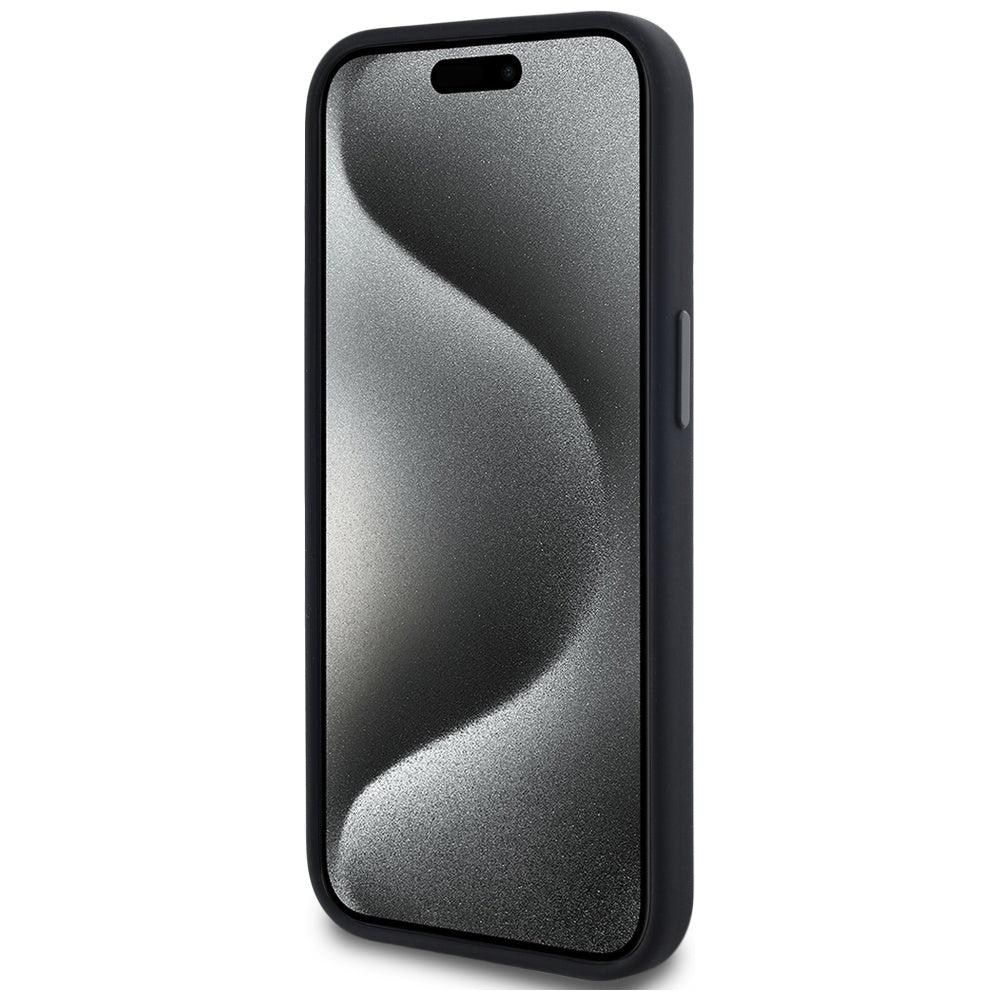 Θήκη MagSafe για Apple iPhone 15, Karl Lagerfeld, Silicone Shadow Metal Initial, Μαύρη