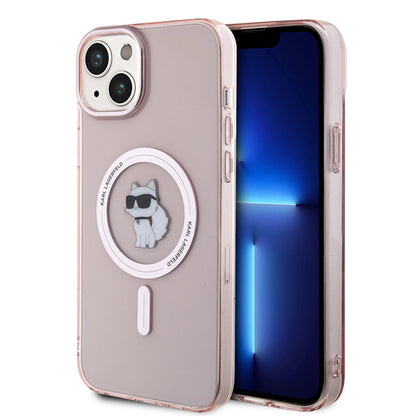 Θήκη MagSafe για Apple iPhone 15 Plus / 14 Plus, Karl Lagerfeld, IML Choupette, Ροζ