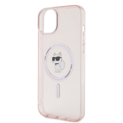 Θήκη MagSafe για Apple iPhone 15 Plus / 14 Plus, Karl Lagerfeld, IML Choupette, Ροζ