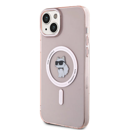Θήκη MagSafe για Apple iPhone 15 Plus / 14 Plus, Karl Lagerfeld, IML Choupette, Ροζ