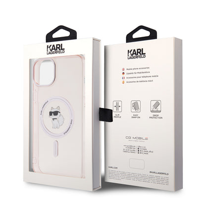 Θήκη MagSafe για Apple iPhone 15 Plus / 14 Plus, Karl Lagerfeld, IML Choupette, Ροζ
