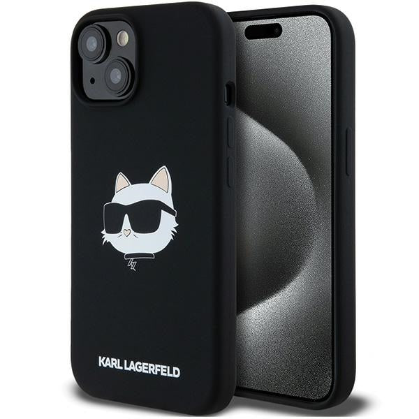 Θήκη MagSafe για Apple iPhone 15 Plus, Karl Lagerfeld, Σιλικόνη Choupette's Head, Μαύρη
