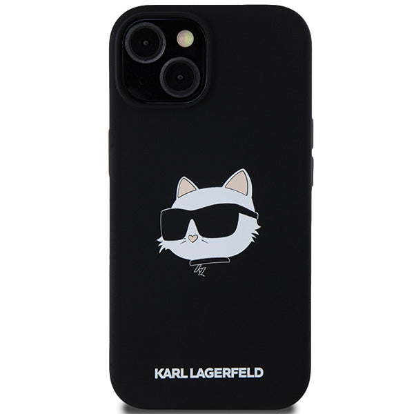 Θήκη MagSafe για Apple iPhone 15 Plus, Karl Lagerfeld, Σιλικόνη Choupette's Head, Μαύρη