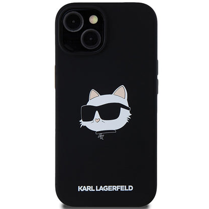 Θήκη MagSafe για Apple iPhone 15 Plus, Karl Lagerfeld, Σιλικόνη Choupette's Head, Μαύρη