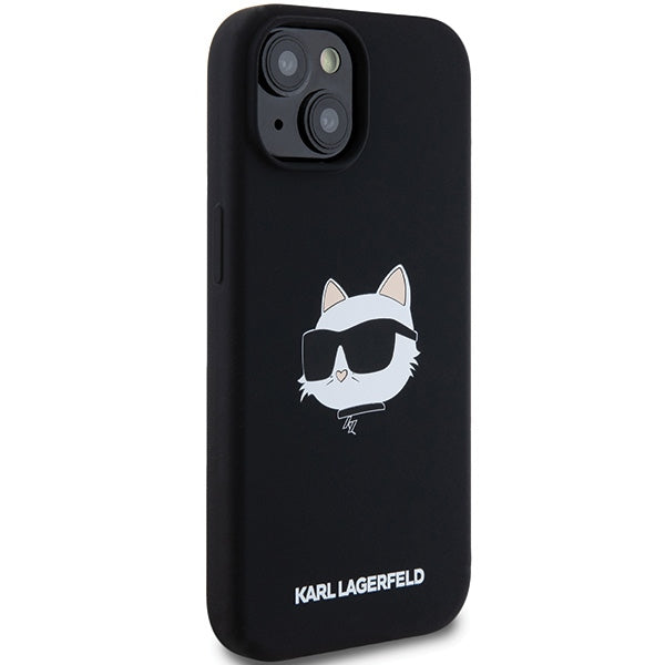Θήκη MagSafe για Apple iPhone 15 Plus, Karl Lagerfeld, Σιλικόνη Choupette's Head, Μαύρη