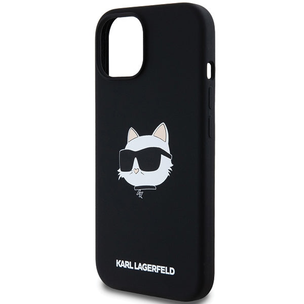 Θήκη MagSafe για Apple iPhone 15 Plus, Karl Lagerfeld, Σιλικόνη Choupette's Head, Μαύρη